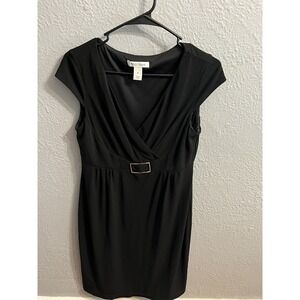 White‎ House Black Market Dress Cap Sleeve Black Size 6